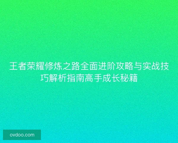 王者荣耀修炼之路全面进阶攻略与实战技巧解析指南高手成长秘籍