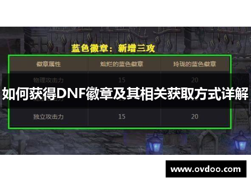 如何获得DNF徽章及其相关获取方式详解